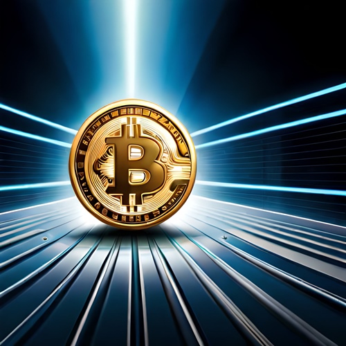 Биткоин в лучах синего света